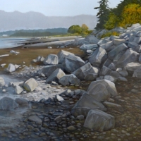on crescent beach shoreline