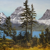 colour surrounding bow lake