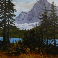 fall colour on bow lake