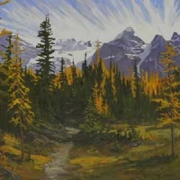 glowing larch meadows - above moraine lake
