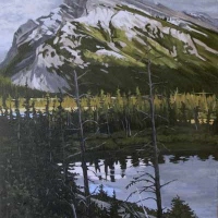 late afternoon light on mount rundle