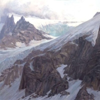 losing  light on an icy realm (bugaboos)