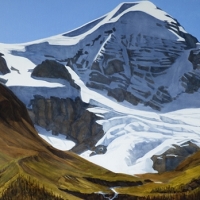 mount unwin standing over maligne lake
