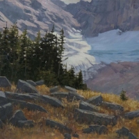 opabin glacier blessed with light