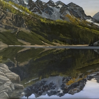 shoreline reflection lake louise