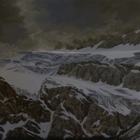 storm over crowfoot glacier