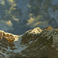 sunrise over the columbia icefields