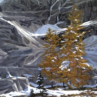 larches at lake oesa in september