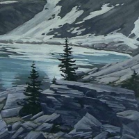 rocky shore on lake oesa
