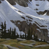 streak of light across the glacier