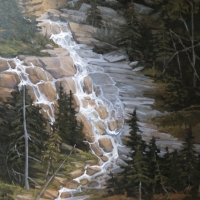 crossing the falls - diptych panel 1